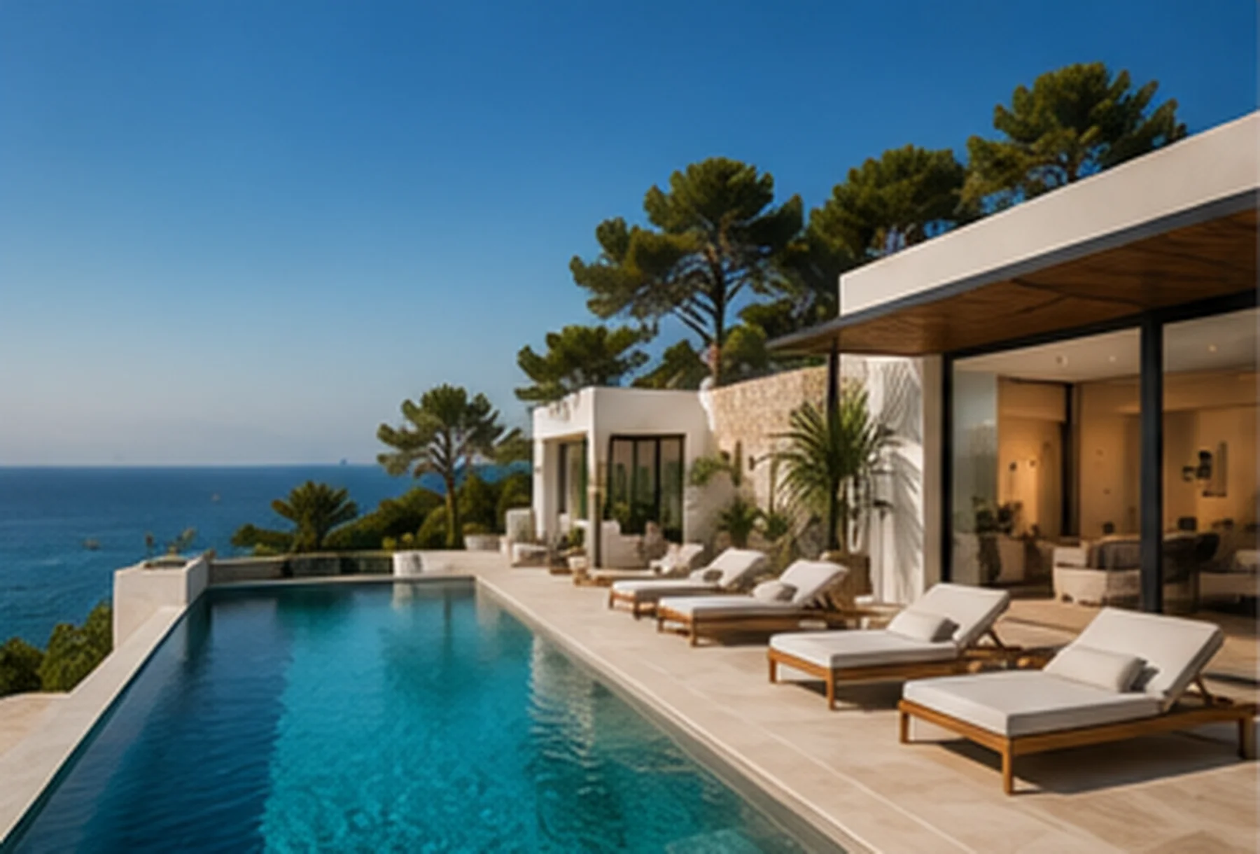 Villa with infinity pool above the Mediterranean