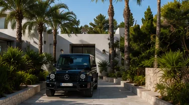 Private driveway of a villa on the day of signing