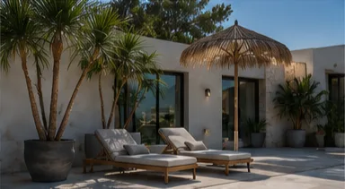 Courtyard of a property under legal due diligence